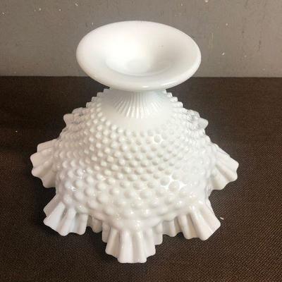 #208 FENTON Hobnail white milk glass 