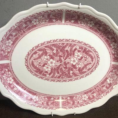#209 Syracuse Oval China Platter Strawberry Hill