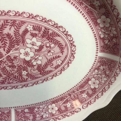 #209 Syracuse Oval China Platter Strawberry Hill