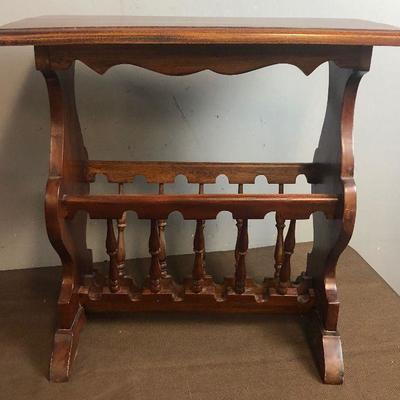 #217 Magazine Rack Walnut Vintage