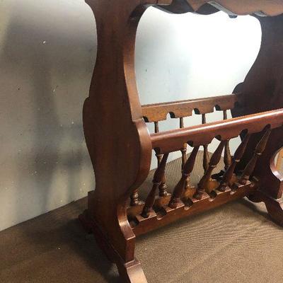 #217 Magazine Rack Walnut Vintage