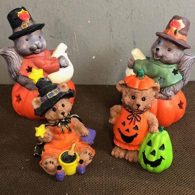 #254 (4) Bears and Squirrels Votive holders 
