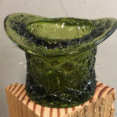#258 Green Fenton Glass Hat 