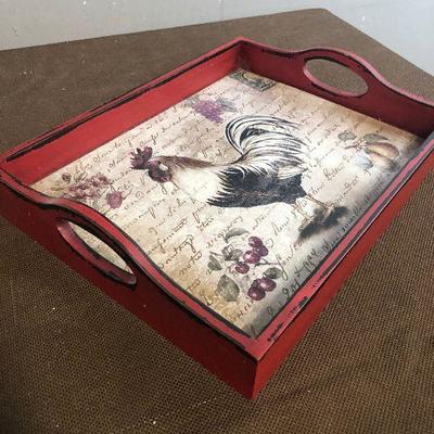 #271 Decorative Rooster Tray  