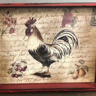 #271 Decorative Rooster Tray  