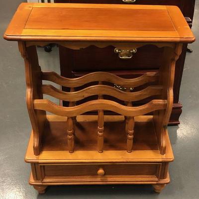 #273 Magazine Rack Table with drawer