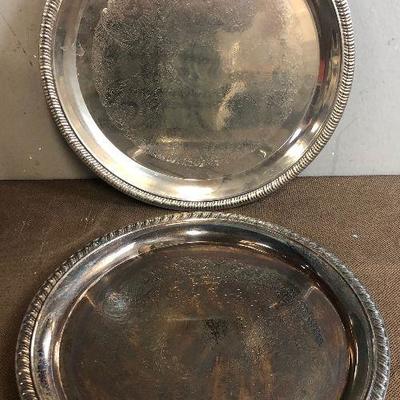 #275 2 silver plate platters 