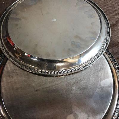 #275 2 silver plate platters 