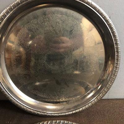 #275 2 silver plate platters 