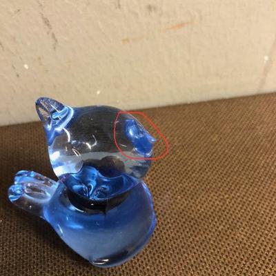 #289  Cat and Swan Blue Glass 