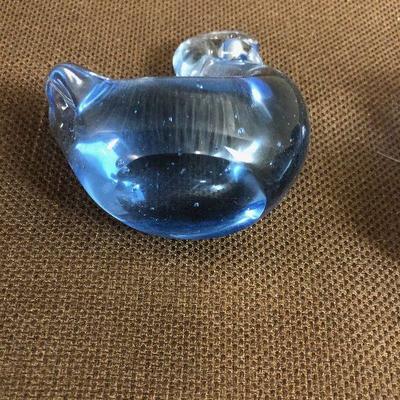 #289  Cat and Swan Blue Glass 