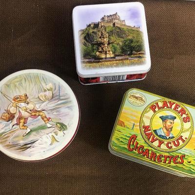 #293 3 Tins - Frog, castle & sailor 
