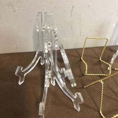 #296 Lot A is Group of Plastic and Metal Plate Stands