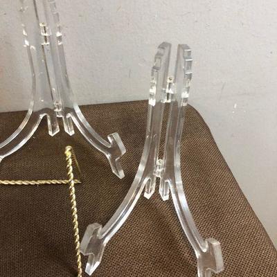#296 Lot A is Group of Plastic and Metal Plate Stands