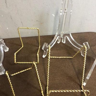 #296 Lot A is Group of Plastic and Metal Plate Stands