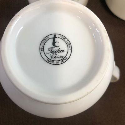 #301 China Cups (10) Sugar and Creamer