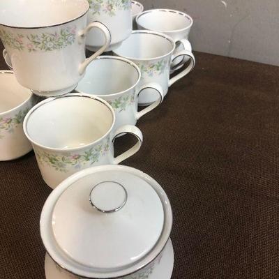 #301 China Cups (10) Sugar and Creamer