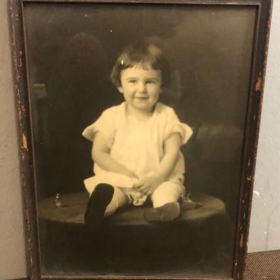#307 Framed photo of a toddler 