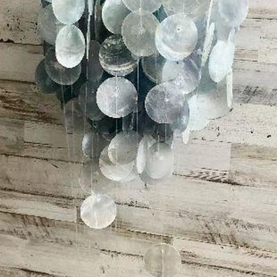 #316 Wind Chime Blue Shell Mobil - Midcentury 