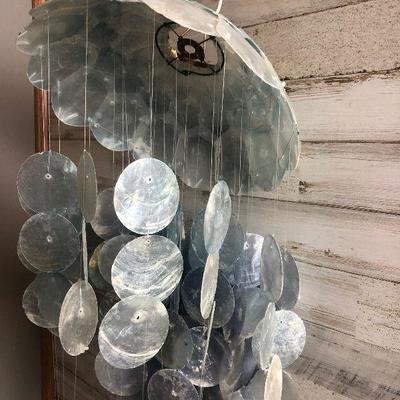 #316 Wind Chime Blue Shell Mobil - Midcentury 