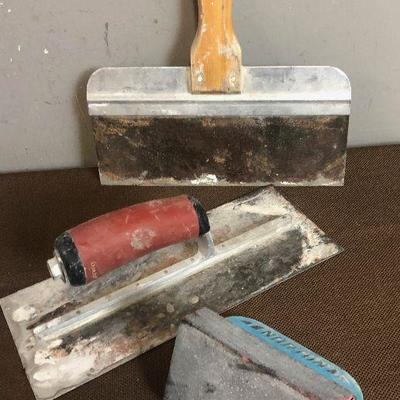 #348 Drywall Trowel and sanding block (3) 