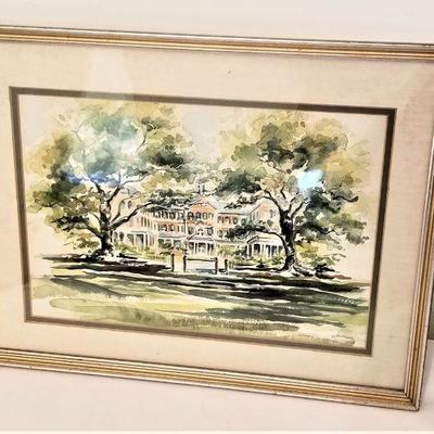 Lot #355  Very Sweet Original Watercolor of the Academy of the Sacred Heart - New Orleans