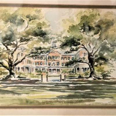 Lot #355  Very Sweet Original Watercolor of the Academy of the Sacred Heart - New Orleans