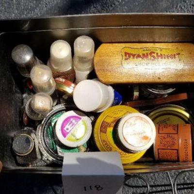 LOT #118: Large Shoeshine Kit w/ Polish and Brushes