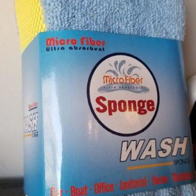 LOT #119: Car Wash Bundle - Sponge, Squeegie and Armor All (nearly full)