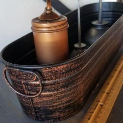 LOT #126: (3) Vintage Oil Cans and Metal Container