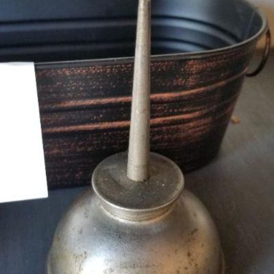 LOT #126: (3) Vintage Oil Cans and Metal Container