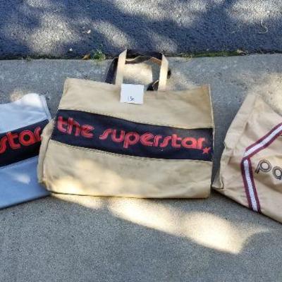 LOT #130: (3) Large Vintage Shopping Storage Travel Bags