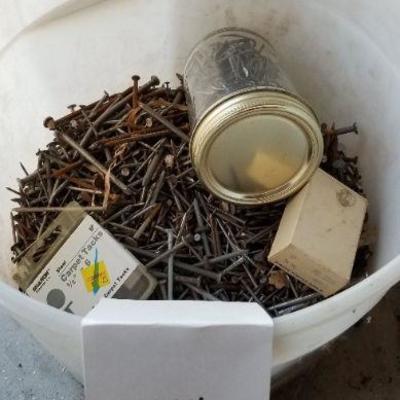 LOT #134: Huge Bucket of Nails Assorted Size