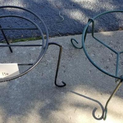 LOT #136: (2) Garden Pot Metal Decorative Plant Stands