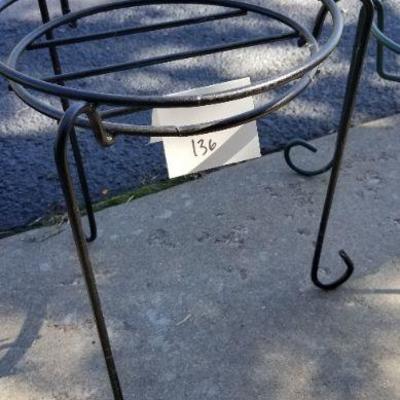LOT #136: (2) Garden Pot Metal Decorative Plant Stands