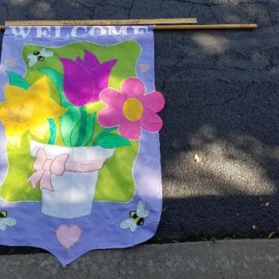 LOT #140: Vintage Welcome Home Deco Flag