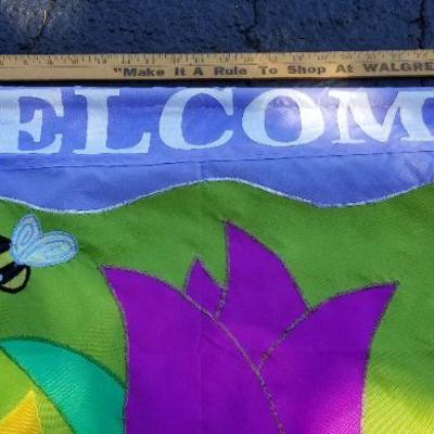 LOT #140: Vintage Welcome Home Deco Flag