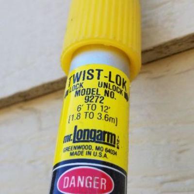 LOT #145: Twist Lock 6ft - 12ft Extension Pole and Vintage Hand Squeegie