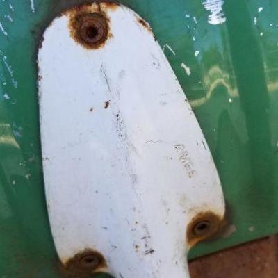 LOT #162: Vintage Green Metal Snow Shovel