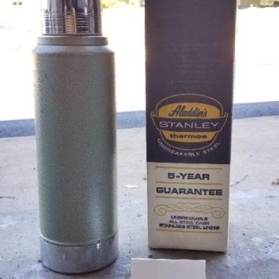LOT #167: Vintage Mid Century Green Aladdin's STANLEY THERMOS w/ Original Box