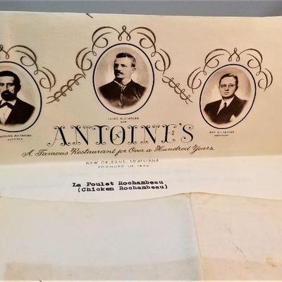 Lot #356  Original Correspondence from Antoine's Restaurant - Secret Recipe included