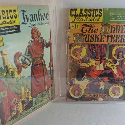 " Classics Illustrated No. 1 and No. 2.  first issue" "Three Musketeers"., " Ivanhoe".