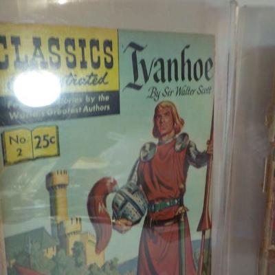 " Classics Illustrated No. 1 and No. 2.  first issue" "Three Musketeers"., " Ivanhoe".