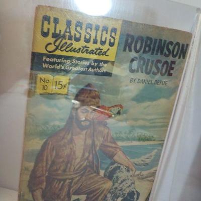 Classics Illustrated Issue #9 and # 10 , " Les Miserables" and " Robinson Caruso".
