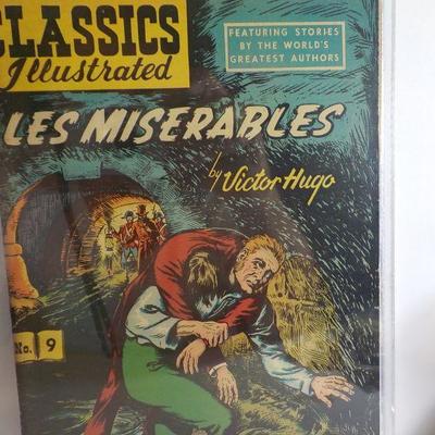 Classics Illustrated Issue #9 and # 10 , " Les Miserables" and " Robinson Caruso".