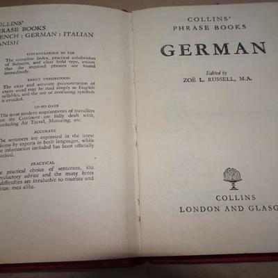 1957 German, Colllins phrase Books 