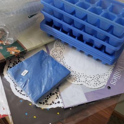 Lot 171: Disposable Plates, Cups,, Silverware, Tablecloths ect.