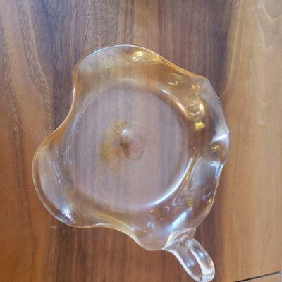 Lot 174: (2) Mid Century Yellow Glass Dishes