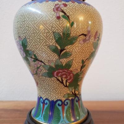 Lot 180: Large Vintage Cloisonne Vase with Stand