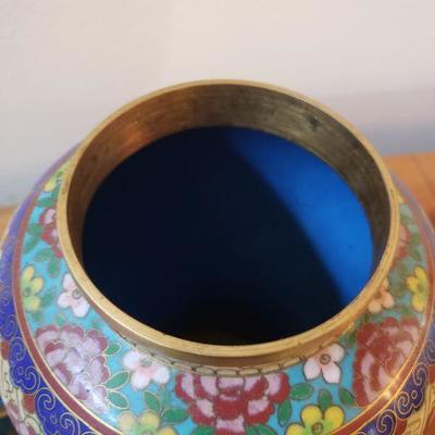 Lot 180: Large Vintage Cloisonne Vase with Stand